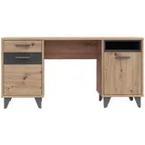 Forte Carryhome Schreibtisch mit 1 Schubladen, rechteckig, konisch, 60x74x150 cm