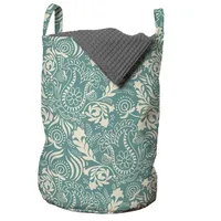 ABAKUHAUS Blumen Marrakesch Paisley, Wäschekorb mit Griffen Kordelzugverschluss für