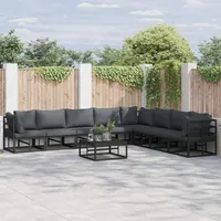 vidaXL Garten-Lounge-Set 8-tlg. schwarz