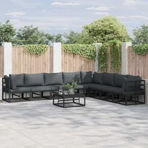 vidaXL Garten-Lounge-Set 8-tlg. schwarz