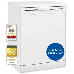 Exquisit Geschirrspüler, Spülmaschine, Unterbaufähig, Freistehend, 12 Maßgedecke, Geschirrspüler 60cm, GSP56012-030E weiss
