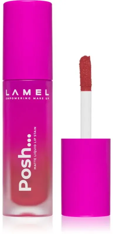 LAMEL Posh Matte Liquid Lip Stain lang anhaltender, matter, flüssiger Lippenstift Farbton No405 Punch Pin 4 g