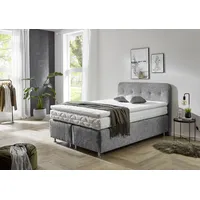 Westfalia Schlafkomfort Boxspringbett "Sapporo", grau, L:210cm, WESTFALIA SCHLAFKOMFORT, Komplettbetten,