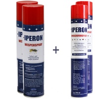 IPERON® 2 x 750 ml Ungezieferspray & 2 x 400 ml Wespenspray im Set