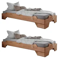 Main Möbel Stapelbett Pisa 90 x 200 cm Buche massiv natur geölt