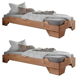 Main Möbel Stapelbett Pisa 90 x 200 cm Buche massiv natur geölt
