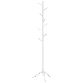 VASAGLE Kleiderständer RCR04WT weiß Holz 8 Haken 47,0 x 175,0 cm
