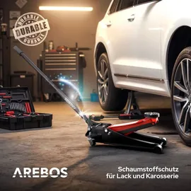 Arebos Rangierwagenheber Stahl 75-505 mm rot