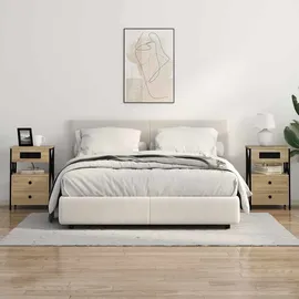 vidaXL Nachttisch mit Ladestation Sonoma Eiche 40 x 31 x 60 cm