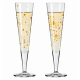 Ritzenhoff & Breker RITZENHOFF Champagnerglas 200 ml - Serie Goldnacht F24 - Designerstück mit Echt-Gold - Made in Germany