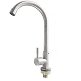 Edelstahl Küchenspüle Wasserhahn Single Kaltwasser Wasserhahn Modern Einhandmischer Waschtischarmatur mit Belüfter für Küche Badezimmer Thekeninstallation Silber