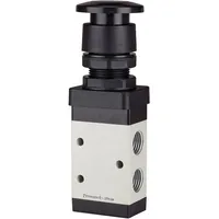 Riegler 3/2-Wegeventil, manuell »M3 «, Pilztaster, NC, monost., G1/8,