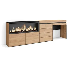 SKRAUT HOME Frisiertisch 234 x 75 x 35 cm Eiche