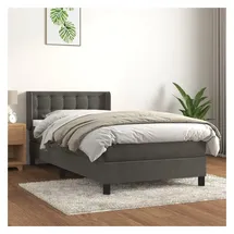 vidaXL Boxspringbett 100 x 200 cm Dunkelgrau