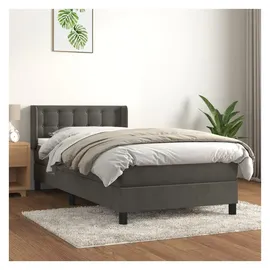 vidaXL Boxspringbett 100 x 200 cm Dunkelgrau