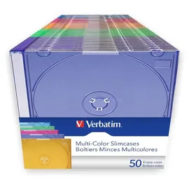 Verbatim Empty Slim Jewel Case 50 Stück, Gemischte Farben