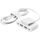 Belkin BoostCharge 4-Port USB Splitter, weiß, USB-C [Stecker] (BUZ001BT2MWHB7)