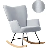 Beliani Schaukelsessel ARSET Cord 70 x 100 x 80 cm Hellblau