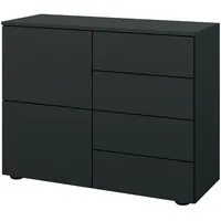 Borchardt Möbel Kommode, Drucköffner (Push-To-Open), höhenverstellbare Einlegeböden, schwarz