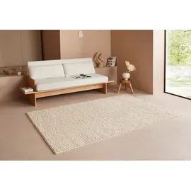 LeGer Home by Lena Gercke Wollteppich "Ainhoa, handgewebt, Wolle" Gr. 7, beige (creme), B:240cm H:12mm L:320cm, Kunstfaser, Wolle, LEGER HOME BY LENA GERCKE, Teppiche, einfarbig, Wolle, Teppich, Wohnzimmer, Schlafzimmer, Esszimmer