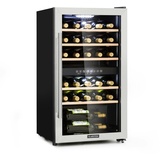 Klarstein Vinamour 29 Duo Weinkühlschrank 2 Zonen 80L/29 Flaschen 5-22°C Touch