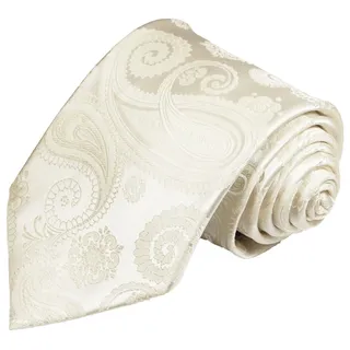 Paul Malone Krawatte Herren Hochzeitskrawatte paisley - Mikrofaser - Bräutigam Breit (8cm), ivory V44 beige normal | 8 cm x 150 cm