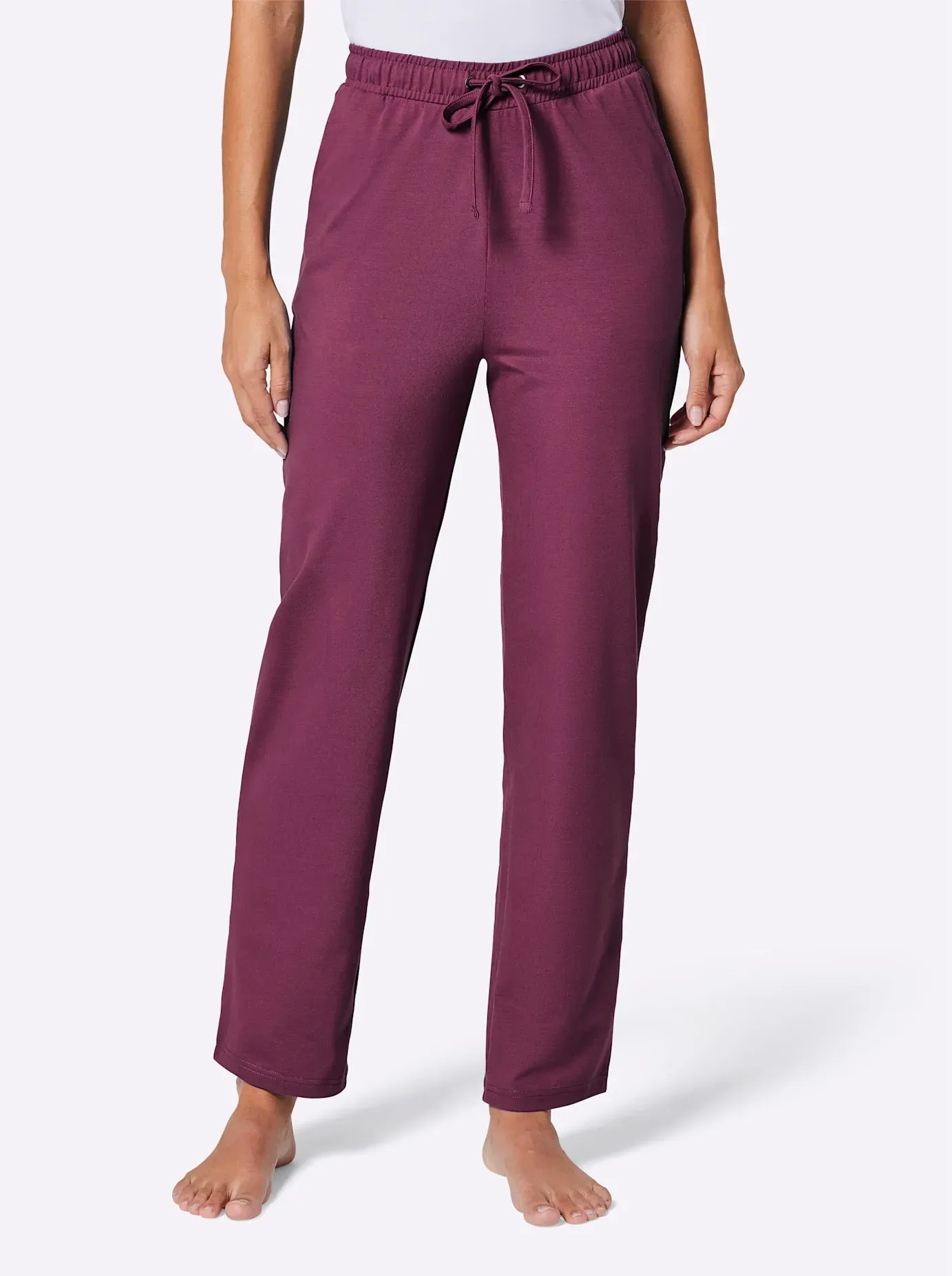 Jogginghose FEEL GOOD, Damen, Gr. 36/38, Normalgrößen, lila (malve), 95% Baumwolle, 5% Elasthan, unifarben, Hosen Jogginghose