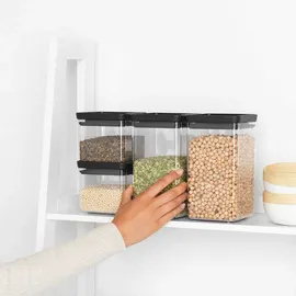 Brabantia Vorratsdose Eckig, Tasty+, Grau,