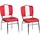 FineBuy Esszimmerstuhl American Diner Kunstleder rot 2er Set