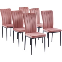 BAÏTA Poppy 6 Stühle, Metall, Rosa, L56.5cm
