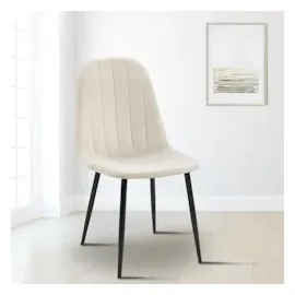 CLP 4er Set Esszimmerstuhl Baxter Samt I Gesteppter Küchenstuhl I Polsterstuhl Mit Metall-Gestell