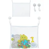 Relaxdays Badespielzeug Aufbewahrung, 2er Set, Weiß