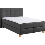 Home Affaire Boxspringbett HOME AFFAIRE "Moulay", grau (anthrazit), B:154cm L:231cm, Komplettbetten, Boxspringbett, inkl. Topper, in Überlänge 220 cm, 3 Härtegrade, auch in H4