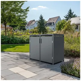 plats® Mülltonnenbox 132 x 80 x 116 cm grau