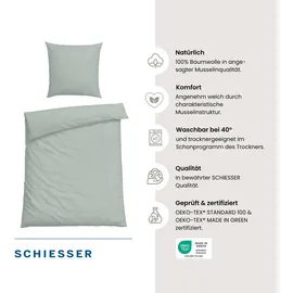 SCHIESSER Molly Uni Hellgrün 135 x 200 cm + 80 x 80 cm