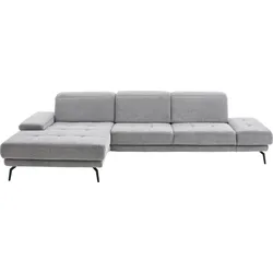 Ecksofa DIE PLANBAR "MP-IN20126 L-Form", grau, B:328cm H:82cm T:190cm, 100% Polyester, Sofas, mit Kopfteilverstellung, optional Sitztiefen- & Armteilverstellung