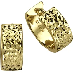 Fascination by Ellen K. Ohrringe 333 Gelbgold diamantiert 15mm Durchmesser