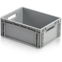 WeTec Euro-Lagerbehälter, mit Durchfassgriffen, grau, 400 x 300 x 170 mm