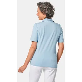 GOLDNER Baumwollshirt mit Polokragen in hellblau | Gr.: 44