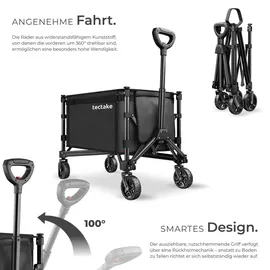 Tectake Bollerwagen faltbar schwarz