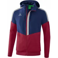 Erima Squad Präsentationsjacke mit Kapuze new navy/bordeaux/silver grey 3XL