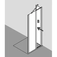 Kermi IBIZA 2000 Seitenwand geteilt beweglich, H 1750 mm,