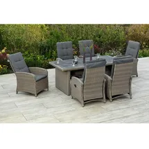 Merxx Atrani Garten-Essgruppe 7-tlg. Tisch 70 x 105 x 64 cm beige inkl. Auflagen