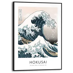 Reinders Wandbild 30 x 40 cm Hokusai Holz Blau