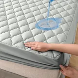 Wasserdichter Matratzenschoner 180 x 200 cm, Atmungsaktive Nässeschutz Matratzenbezug, Waschbar rutschfest Spann Matratzenschoner (Hellgrau, 180x200cm)