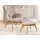 s-style möbel Lounge-Sessel Cord 71 x 96 x 86 cm Rosa mit Hocker