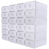 OUKANING Schuhboxen Stapelbar Schuhkarton 20 Stück Transparent Aufbewahrungsbox für Schuhe 31x 20x11cm