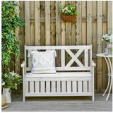 furnicato Gartenbank mit Stauraum 115x61x85 cm in Weiß weiß