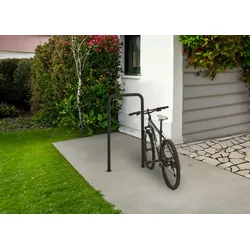 Mendler Fahrradbügel HWC-N42, Fahrradständer Anlehnbügel Bügel Absperrung, In-/Outdoor Stahl pulverbeschichtet 120x70x12cm