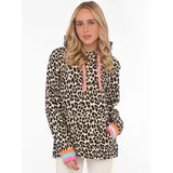 Zwillingsherz Hoodie Animal-Design Beige M